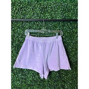 Frankie’s Bikinis Purple Terry Cloth Shorts Sz Medium